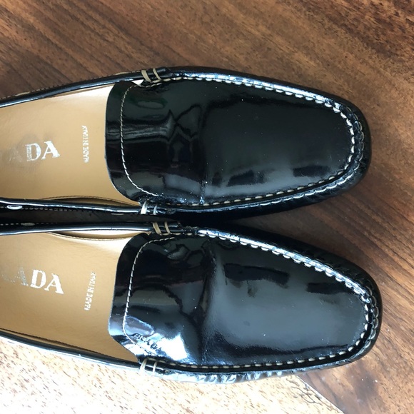 Prada Shoes - Prada black patent flats driving shoe 38 authentic